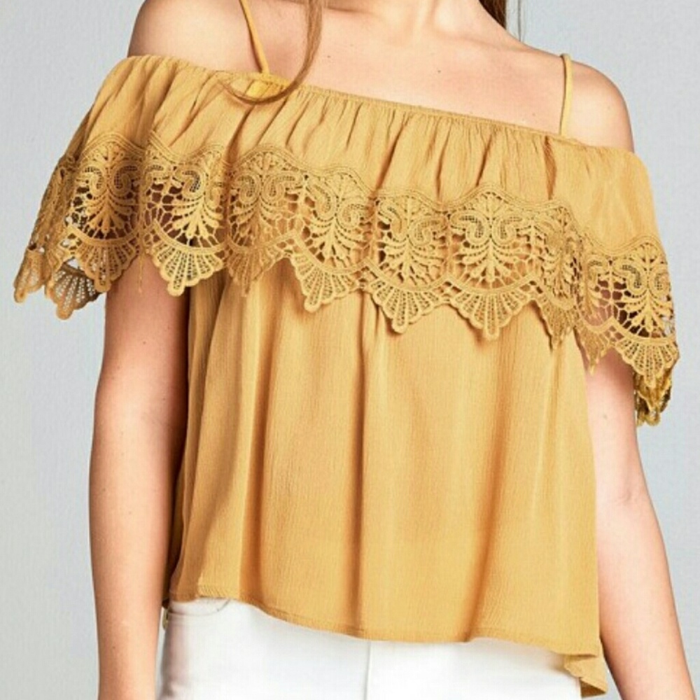 Yellow off shoulder Blouse Top